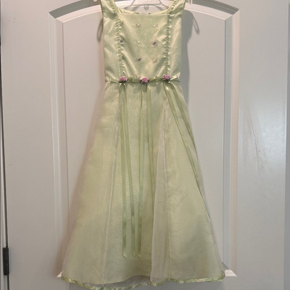Vintage 90s Size 10 Jenny Annie Dots light green Dress